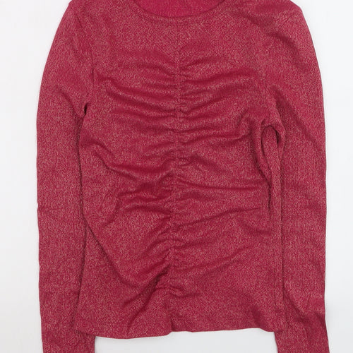 Marks and Spencer Per Una Women’s Pink Size 8 Ruched Knit Jumper