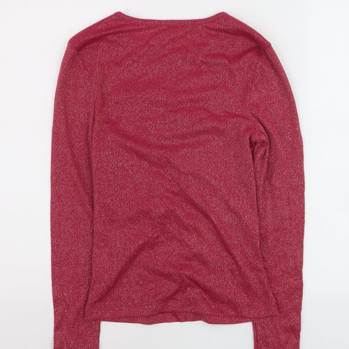 Marks and Spencer Per Una Women’s Pink Size 8 Ruched Knit Jumper