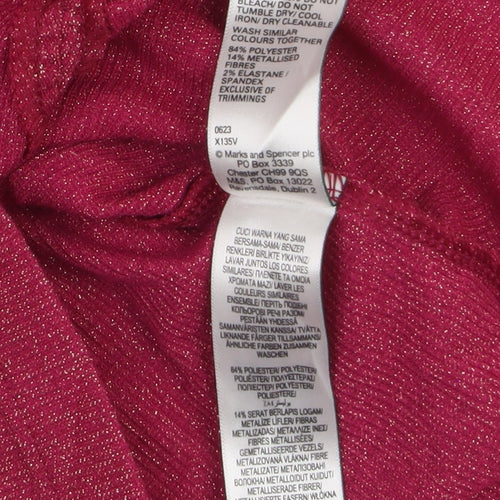 Marks and Spencer Per Una Women’s Pink Size 8 Ruched Knit Jumper