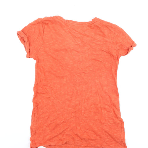 Marks and Spencer Women's Orange Embroidered T-Shirt UK 8