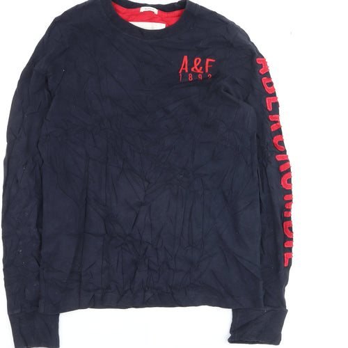 Abercrombie & Fitch Men’s Blue Cotton Crew Neck Pullover Jumper M