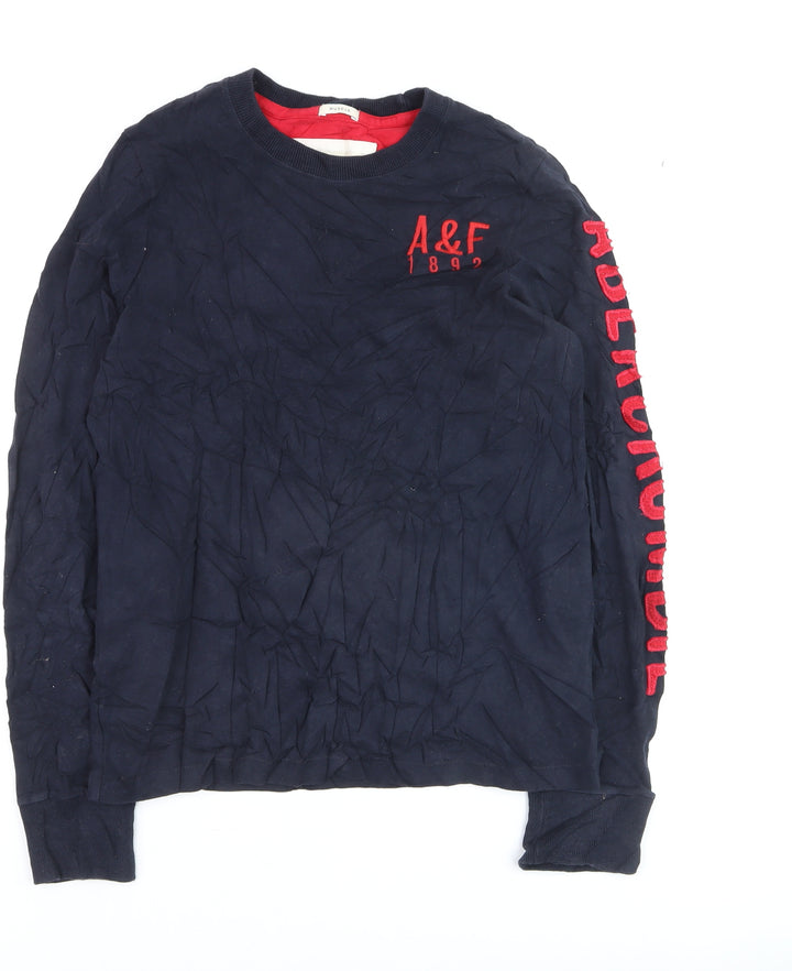 Abercrombie & Fitch Men’s Blue Cotton Crew Neck Pullover Jumper M