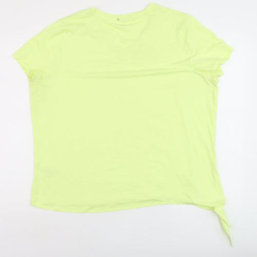 Marks and Spencer Women’s Yellow V-Neck Tie Hem T-Shirt Size 20