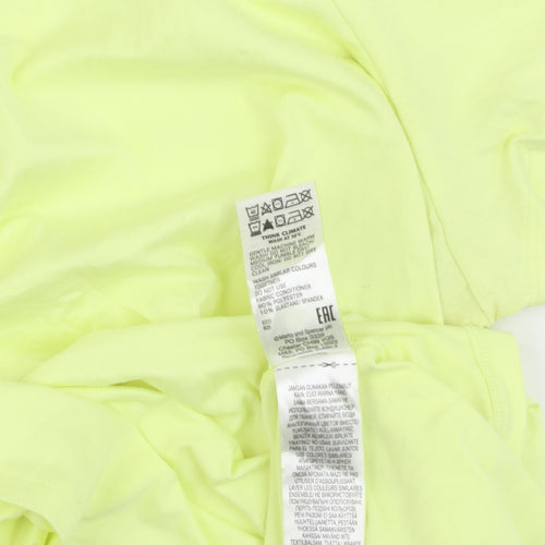 Marks and Spencer Women’s Yellow V-Neck Tie Hem T-Shirt Size 20