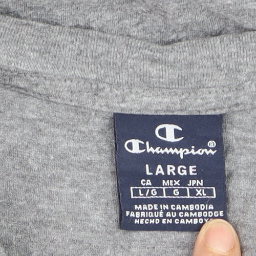Champion Men's Grey New York 1919 Logo Graphic T-Shirt Size L