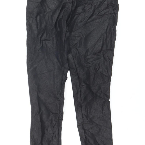 Next Petite Black High Rise Viscose Blend Ankle Leggings UK 6