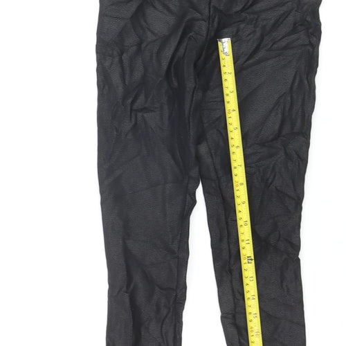 Next Petite Black High Rise Viscose Blend Ankle Leggings UK 6