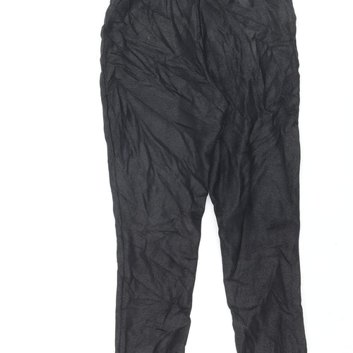 Next Petite Black High Rise Viscose Blend Ankle Leggings UK 6