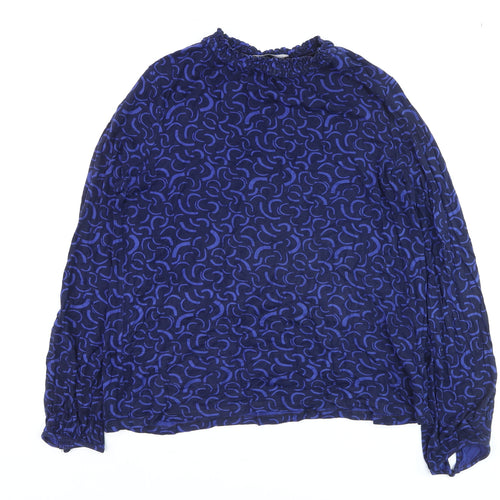 Marks and Spencer Women’s Blue Geometric Long Sleeve Tunic Blouse Size 12