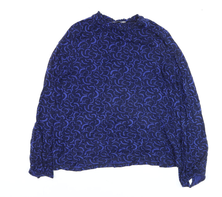 Marks and Spencer Women’s Blue Geometric Long Sleeve Tunic Blouse Size 12