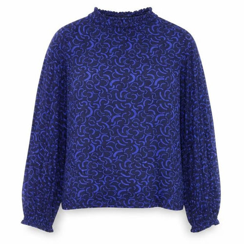 Marks and Spencer Women’s Blue Geometric Long Sleeve Tunic Blouse Size 12