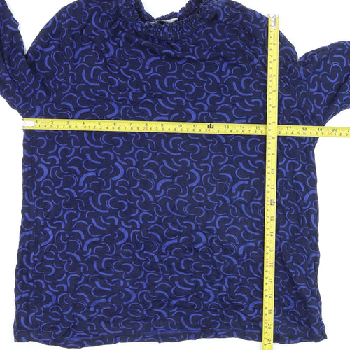 Marks and Spencer Women’s Blue Geometric Long Sleeve Tunic Blouse Size 12