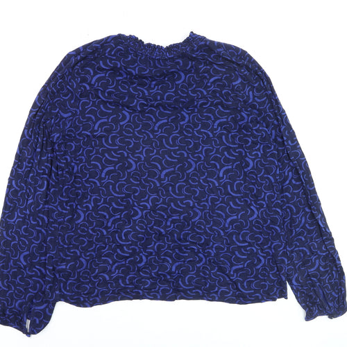 Marks and Spencer Women’s Blue Geometric Long Sleeve Tunic Blouse Size 12