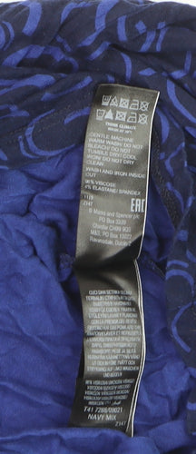 Marks and Spencer Women’s Blue Geometric Long Sleeve Tunic Blouse Size 12