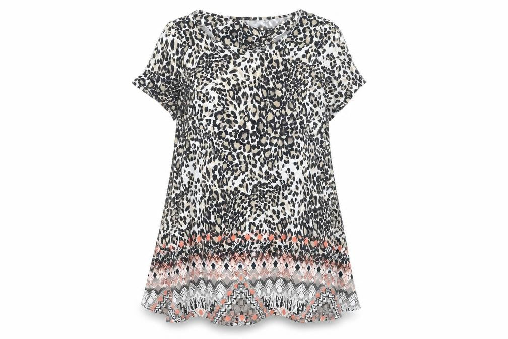 Marks and Spencer Womens Multicoloured Tunic Blouse UK 16 Animal Print