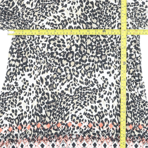 Marks and Spencer Womens Multicoloured Tunic Blouse UK 16 Animal Print