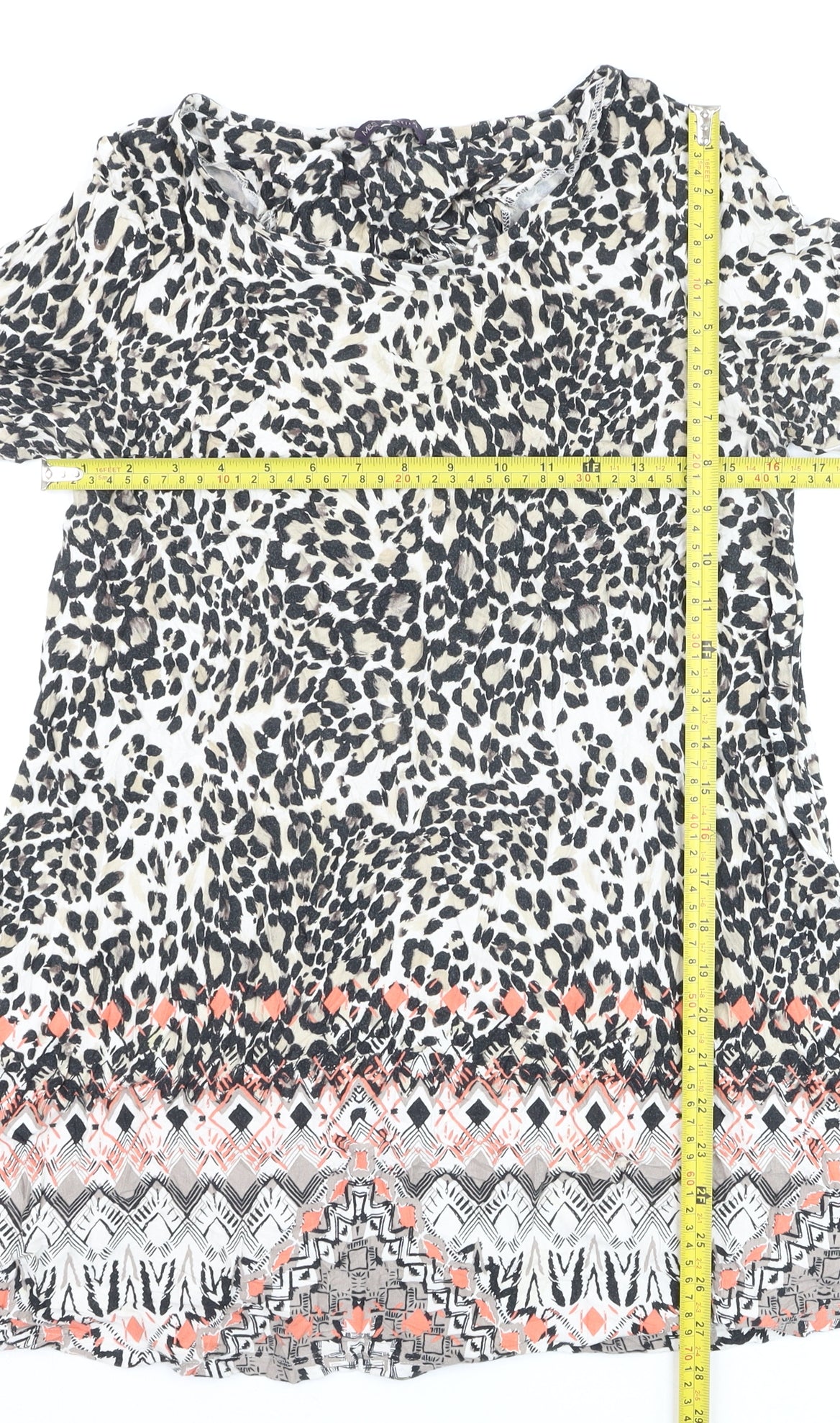 Marks and Spencer Womens Multicoloured Tunic Blouse UK 16 Animal Print