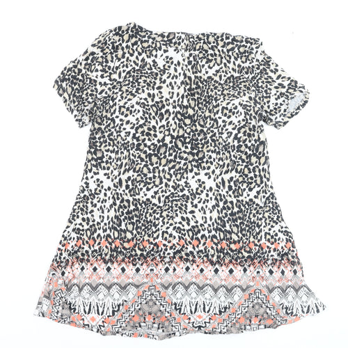 Marks and Spencer Womens Multicoloured Tunic Blouse UK 16 Animal Print