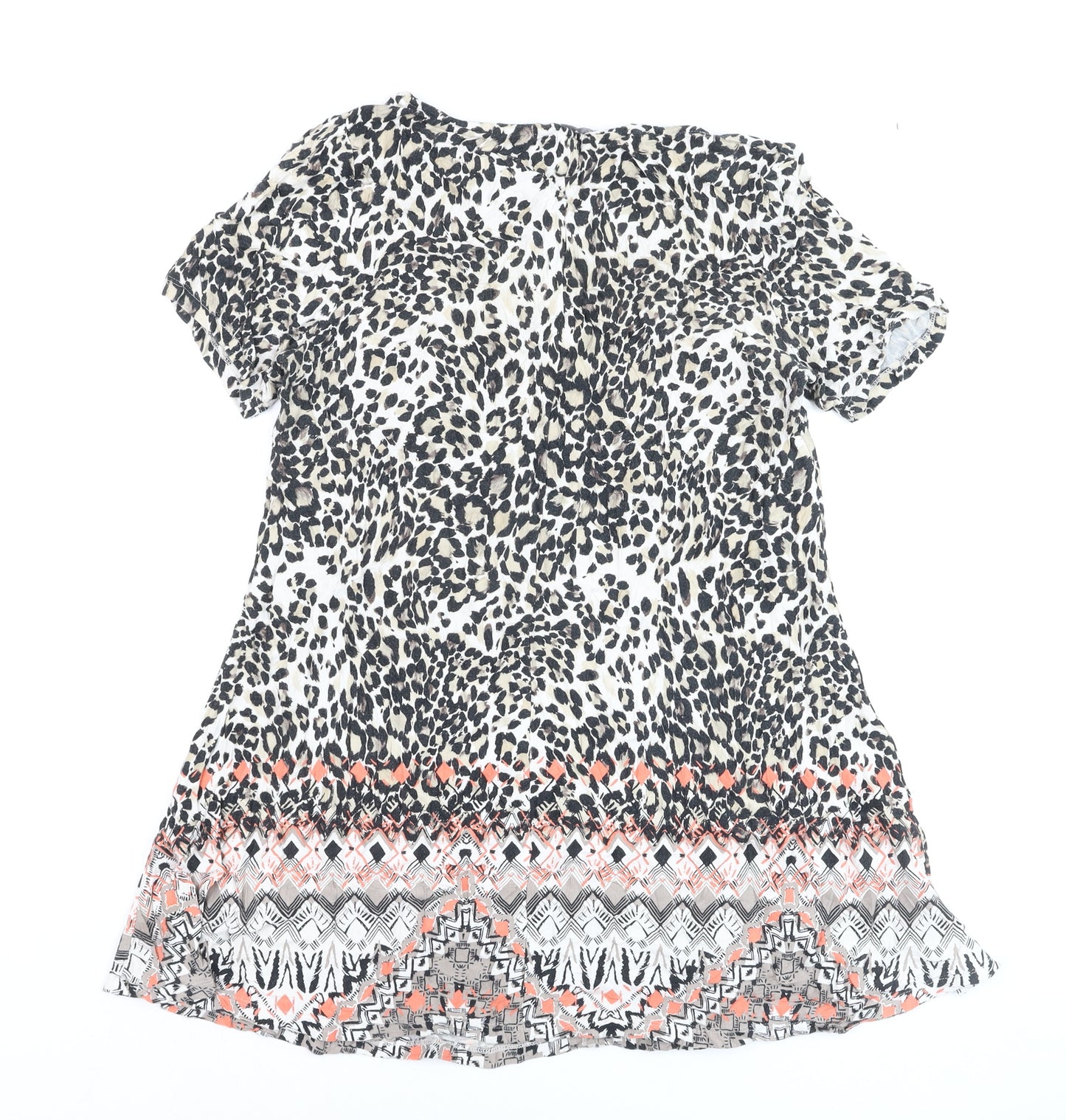 Marks and Spencer Womens Multicoloured Tunic Blouse UK 16 Animal Print