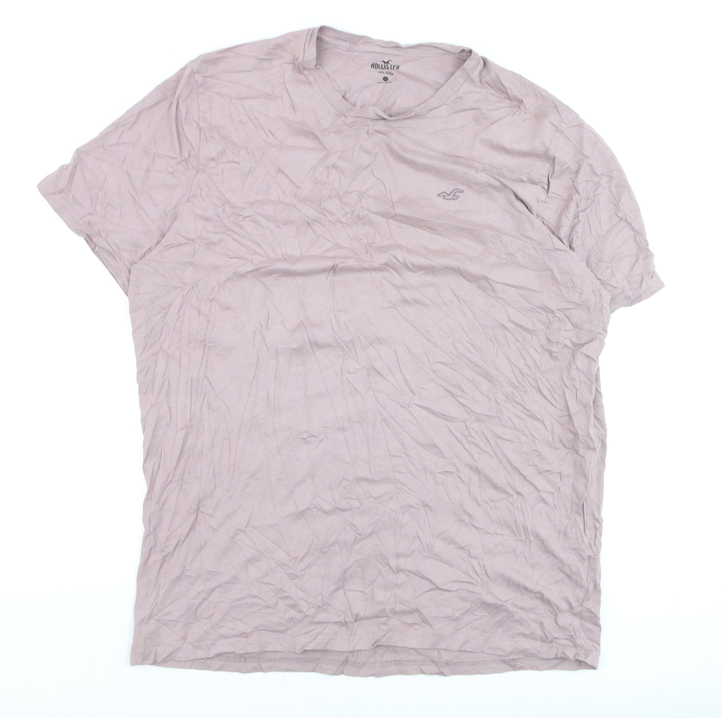 Hollister Men's Pink 2XLT Crew Neck Cotton T-Shirt