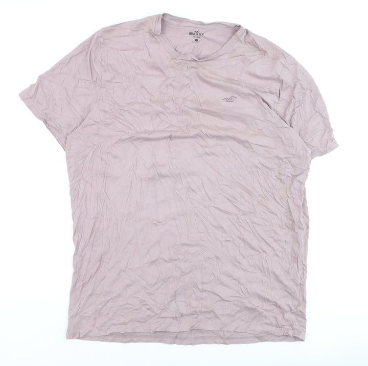 Hollister Men's Pink 2XLT Crew Neck Cotton T-Shirt