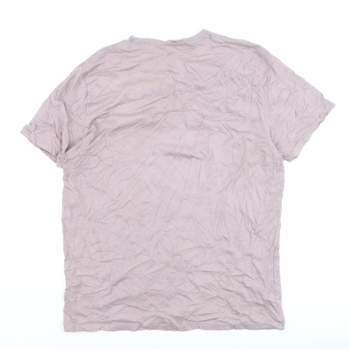 Hollister Men's Pink 2XLT Crew Neck Cotton T-Shirt