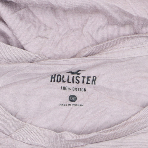 Hollister Men's Pink 2XLT Crew Neck Cotton T-Shirt