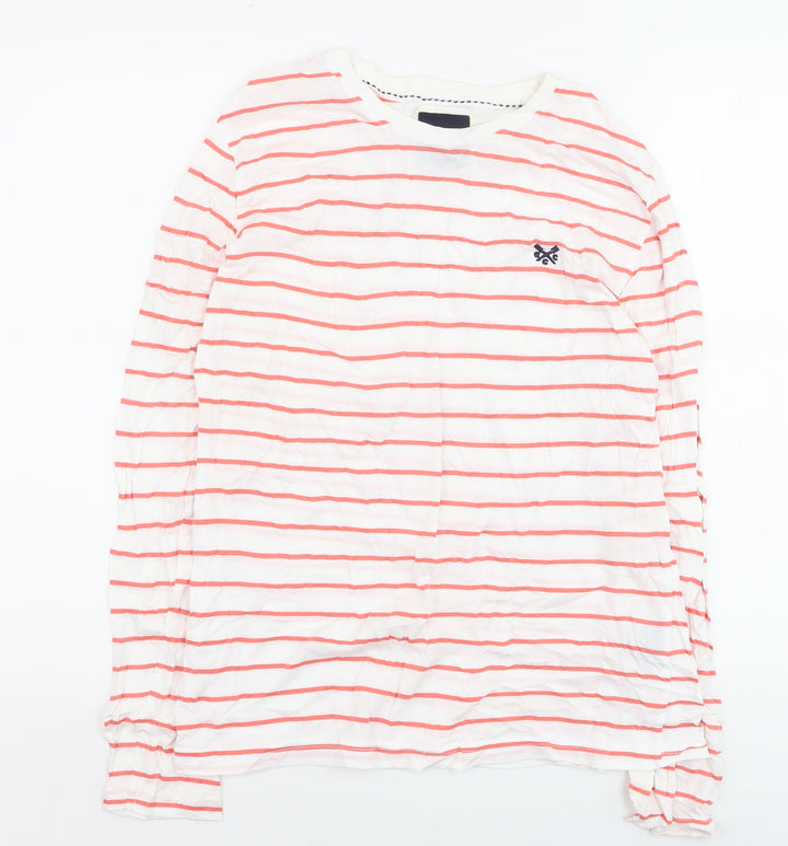 Crew Clothing Women's White Red Stripe Cotton Long Sleeve T-Shirt S