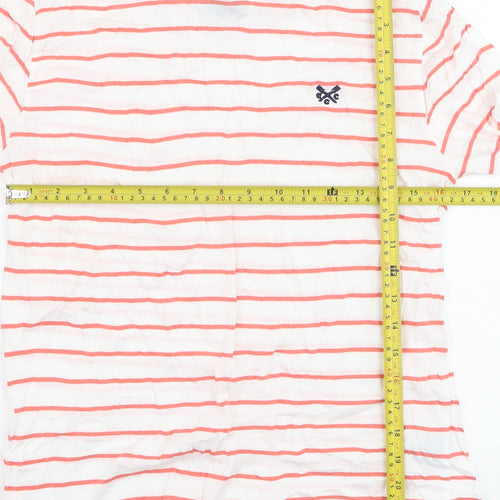 Crew Clothing Women's White Red Stripe Cotton Long Sleeve T-Shirt S