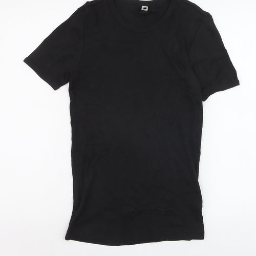 G-Star RAW Men's Black Slim Fit Cotton Crew Neck T-Shirt Size S
