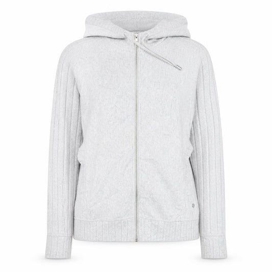 Front view of Next Women’s Grey Full Zip Hooded Sweatshirt, size UK 10