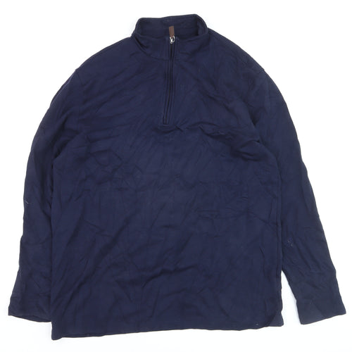 JACHS New York Men's Navy Long Sleeve 1/2 Zip Casual Top Size L
