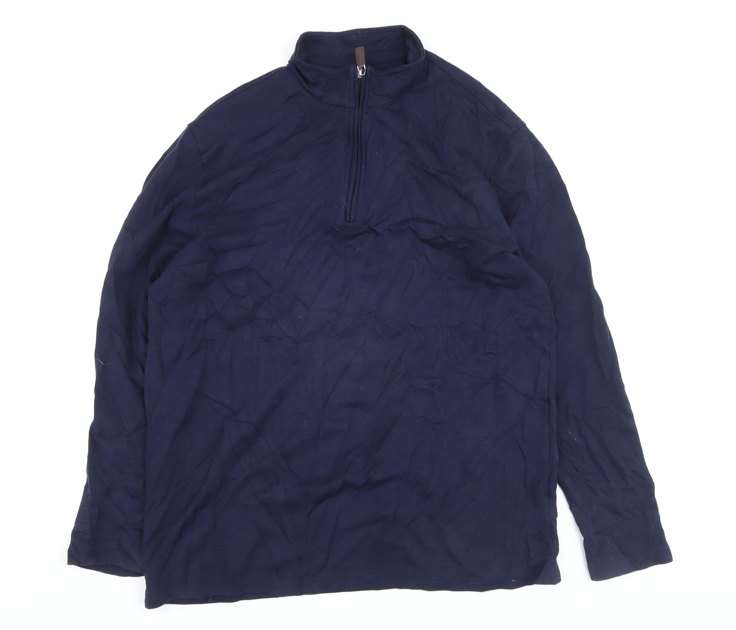 JACHS New York Men's Navy Long Sleeve 1/2 Zip Casual Top Size L