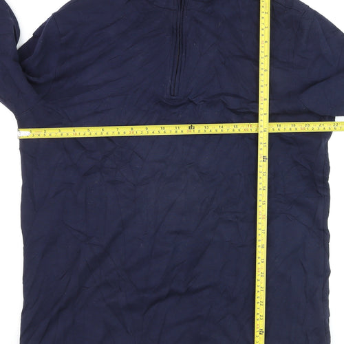 JACHS New York Men's Navy Long Sleeve 1/2 Zip Casual Top Size L
