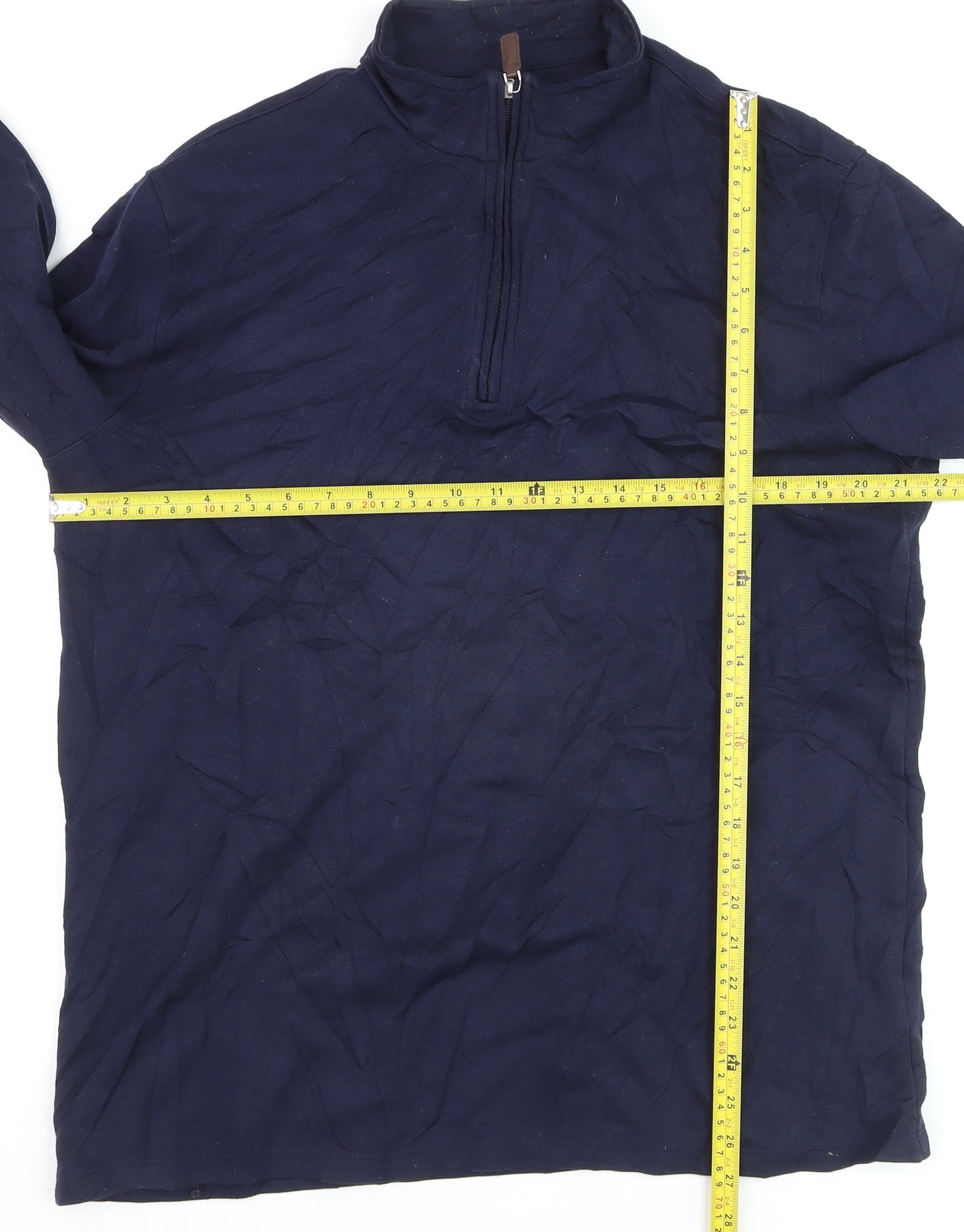 JACHS New York Men's Navy Long Sleeve 1/2 Zip Casual Top Size L