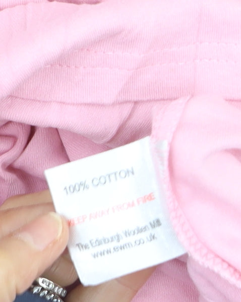 Isle Essentials Women's Pink Cotton V-Neck Short Sleeve T-Shirt Size 10-12