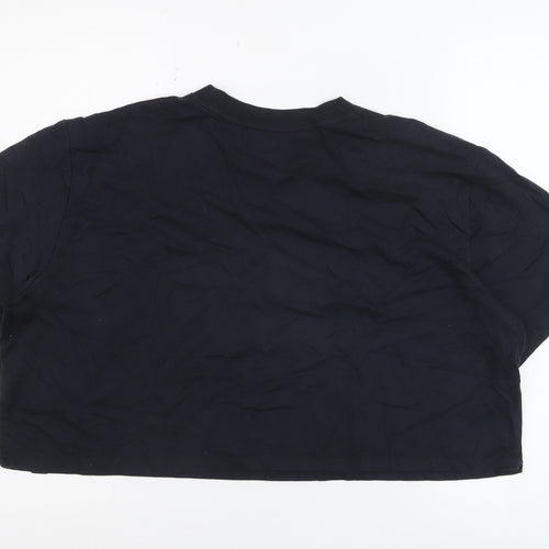 Under Armour Women Black Cropped Relaxed Fit T-Shirt L