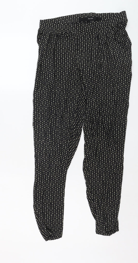 Next Women’s Black Geometric Harem Trousers Size 10 Viscose