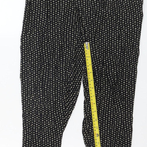Next Women’s Black Geometric Harem Trousers Size 10 Viscose