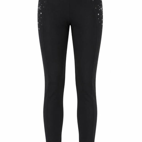 Redial Women's Black Studded Celestial Stretch Leggings Size S