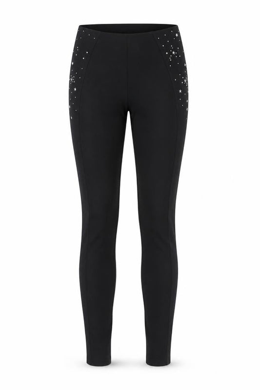 Redial Women's Black Studded Celestial Stretch Leggings Size S