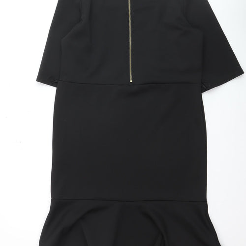 Mystify Womens Black Size 16 Sheath Flute Hem Dress