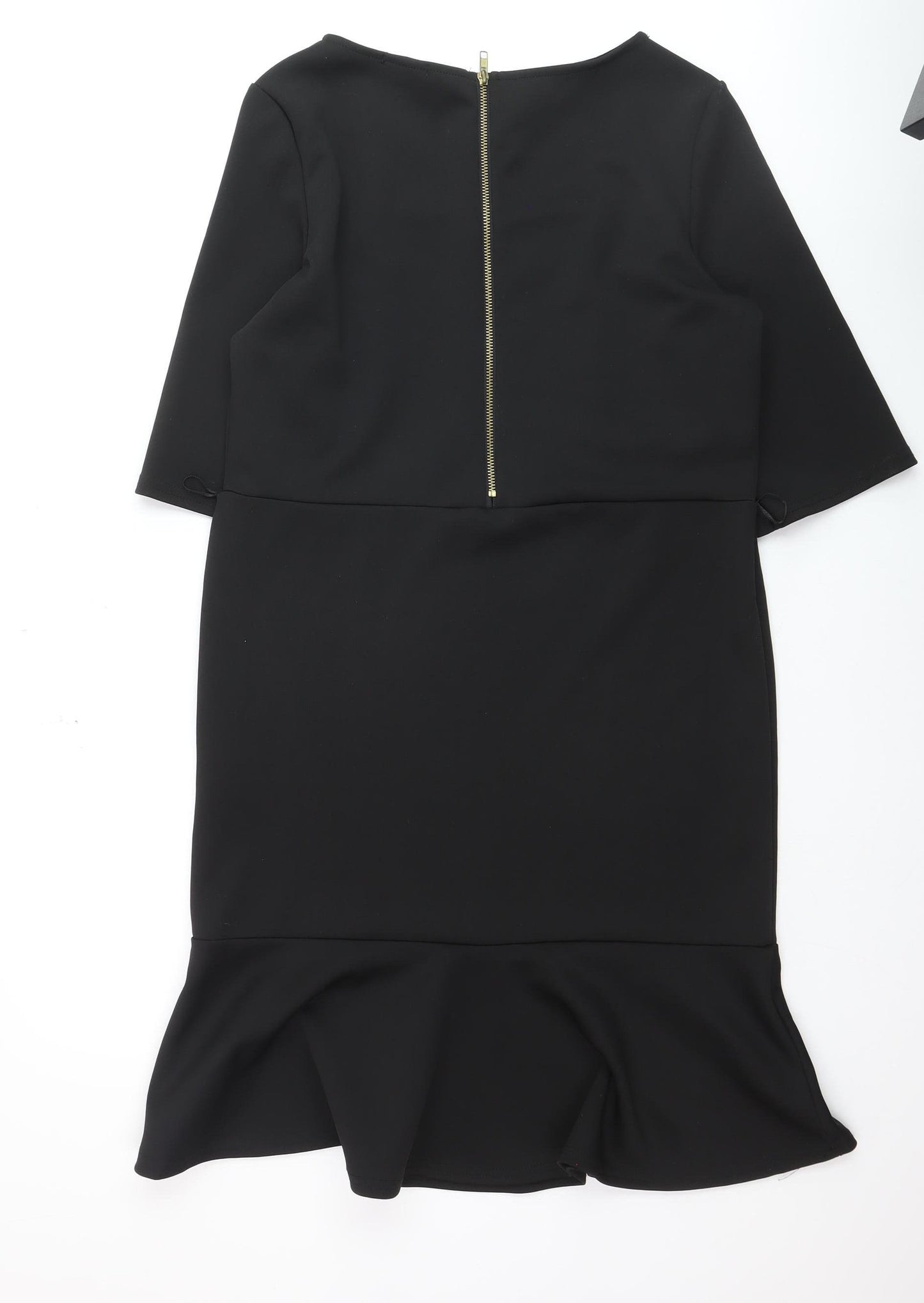 Mystify Womens Black Size 16 Sheath Flute Hem Dress