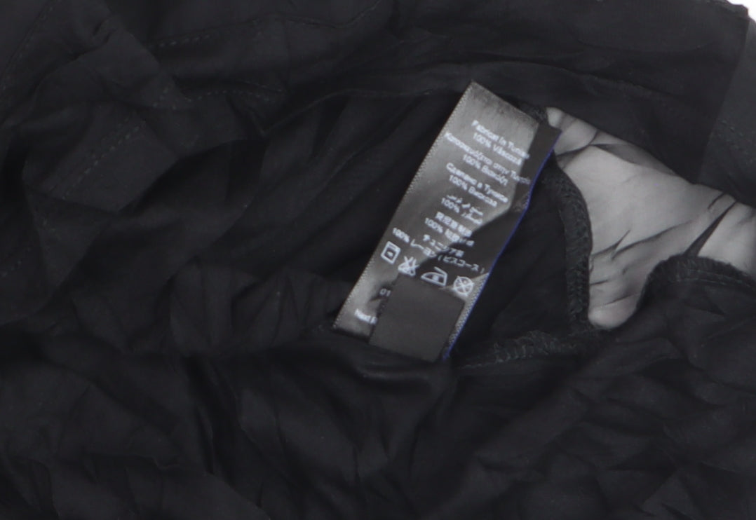 Next Women Black Blouse Size 20 Viscose Short Sleeve Lightweight