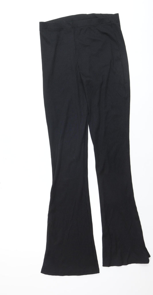 Topshop Petite Women's Black Ribbed Stretch Leggings Size S