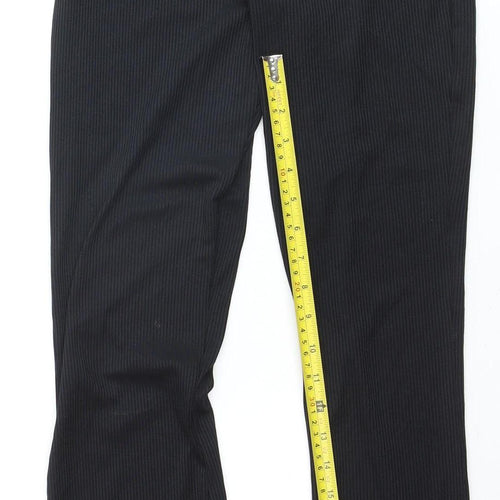 Topshop Petite Women's Black Ribbed Stretch Leggings Size S