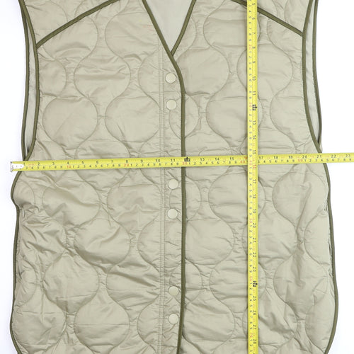 H&M Men's Beige Quilted Lightweight Waistcoat XS Regular Fit