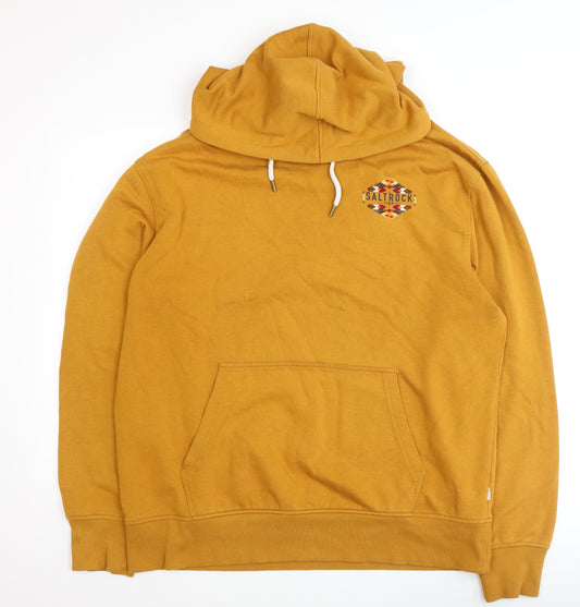 Saltrock Men's Yellow Pullover Hoodie XL Geometric Logo Fleece