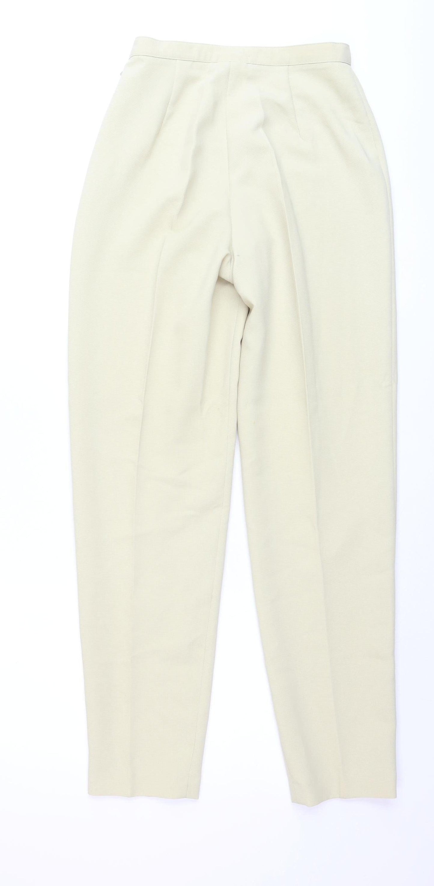 Laura Ashley Women’s Beige Pleated Tapered Trousers Size 10