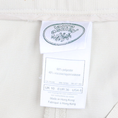 Laura Ashley Women’s Beige Pleated Tapered Trousers Size 10